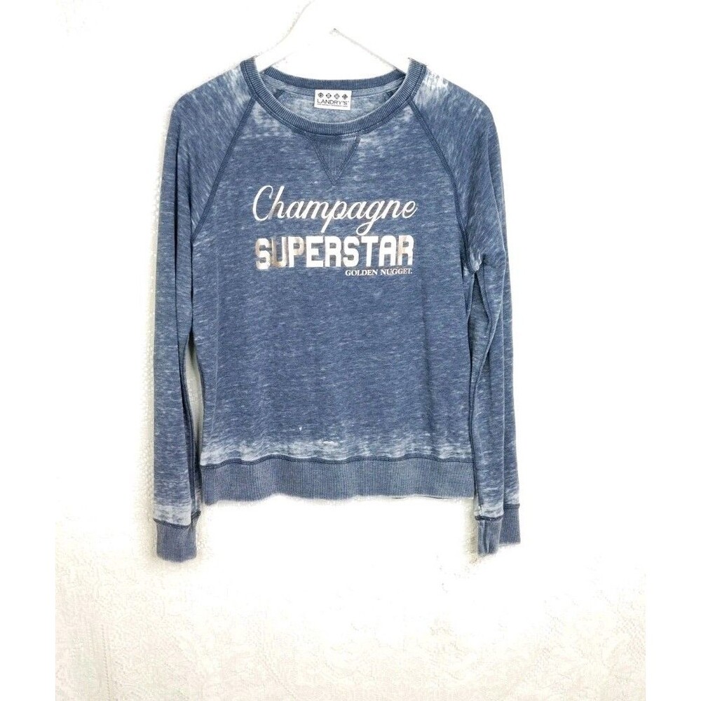 Landry's Champagne Superstar Gray acid-wash sweatshirt Medium